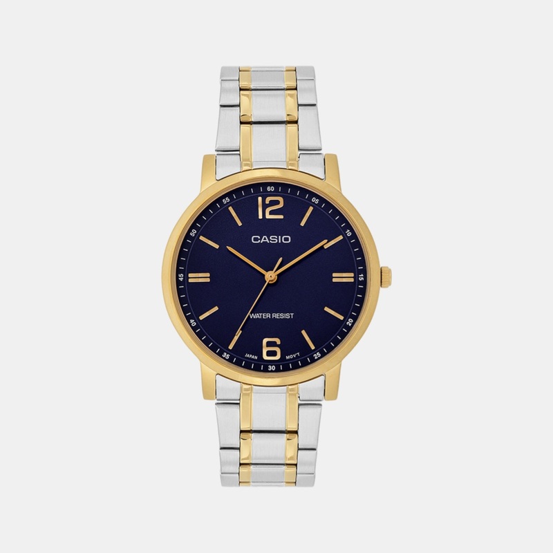 Enticer Men's Blue Dial Analog Stainless Steel Watch MTP-SN5YSG-2A A2436