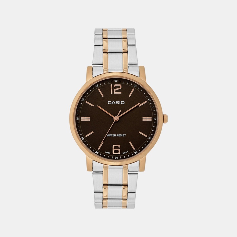 Enticer Men's Brown Dial Analog Stainless Steel Watch MTP-SN5YSR-5A A2435