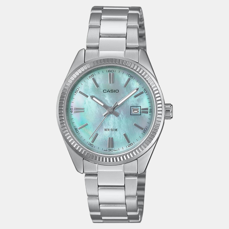 Enticer Women Quartz Blue Dial Analog Stainless Steel Watch LTP-1302DS-2AVDF A2363