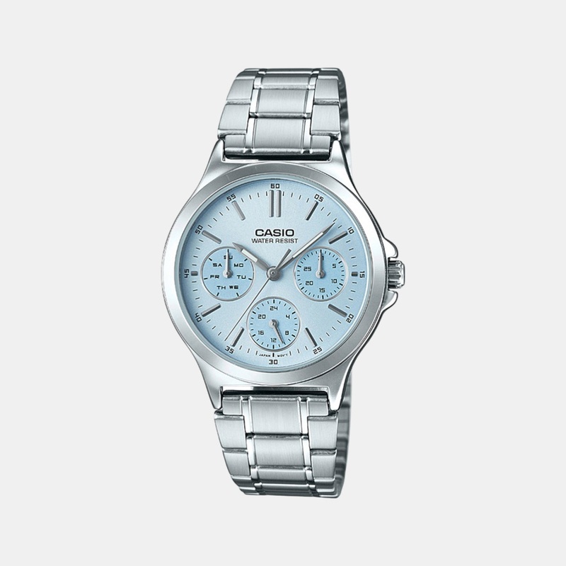 Enticer Women Quartz Blue Dial Analog Stainless Steel Watch LTP-V300D-2AUDF A1147