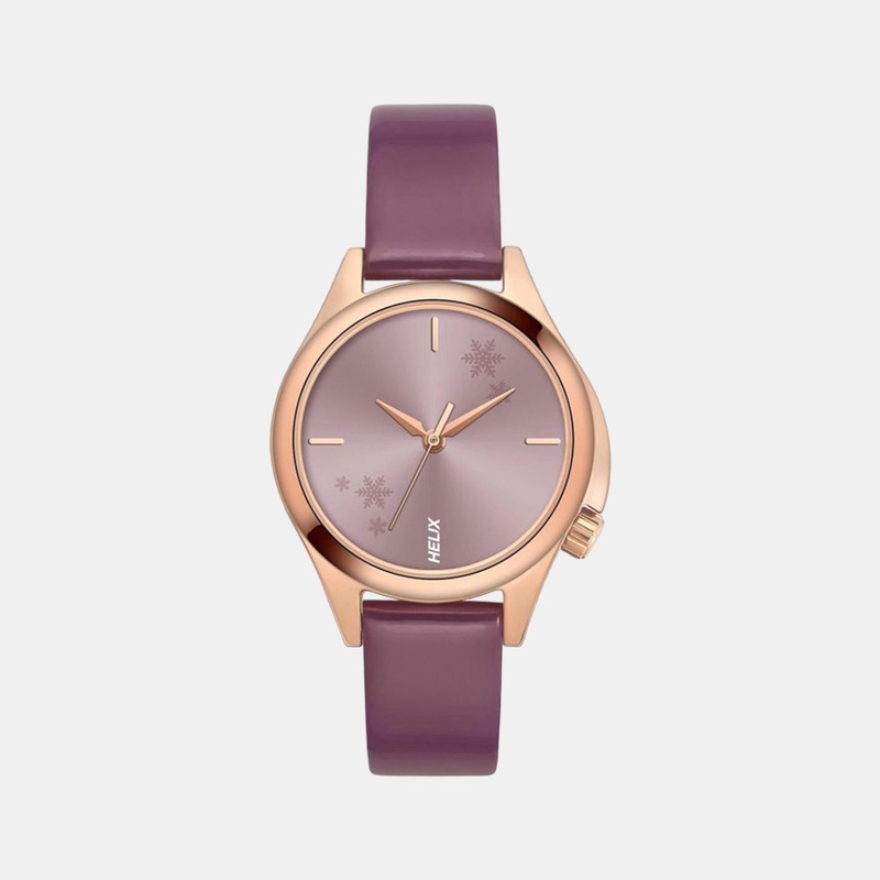 Women Purple Analog Leather Watch TW037HL13