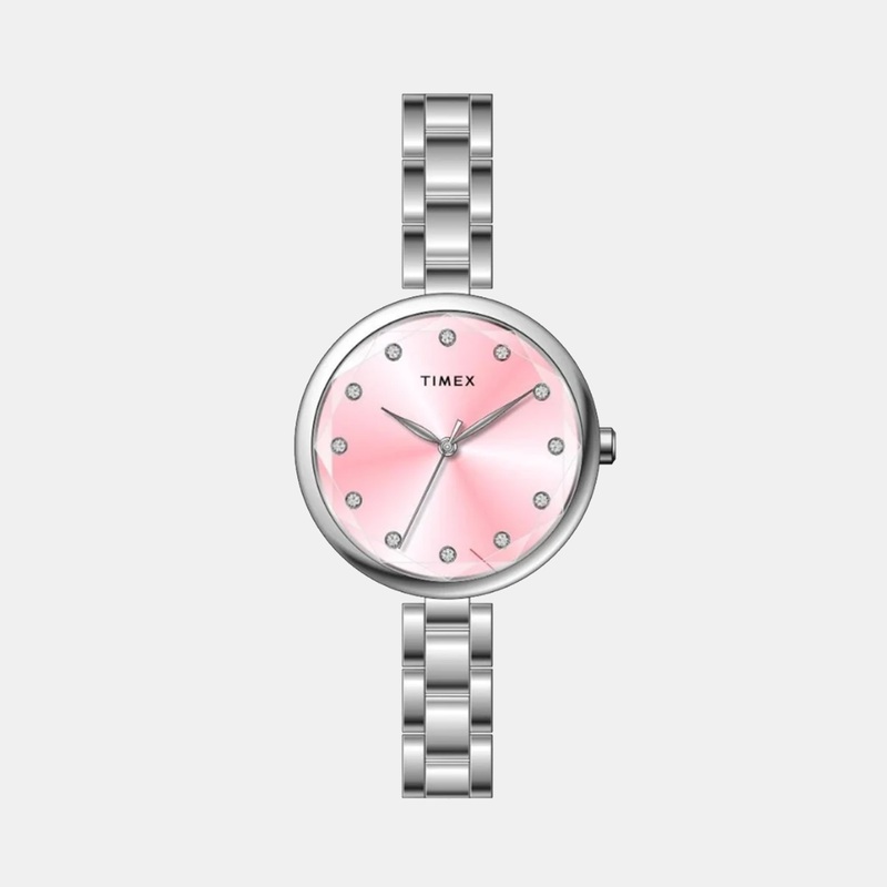 Women Quartz Pink Dial Analog Brass Watch TWEL21700