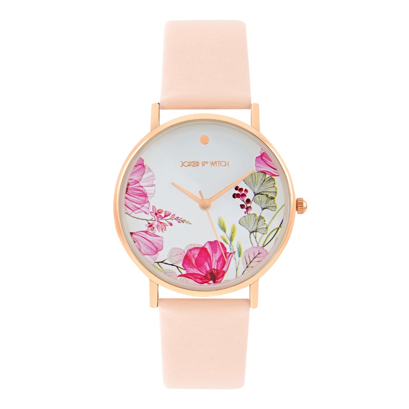 Bloom In Pink PU Strap Watch