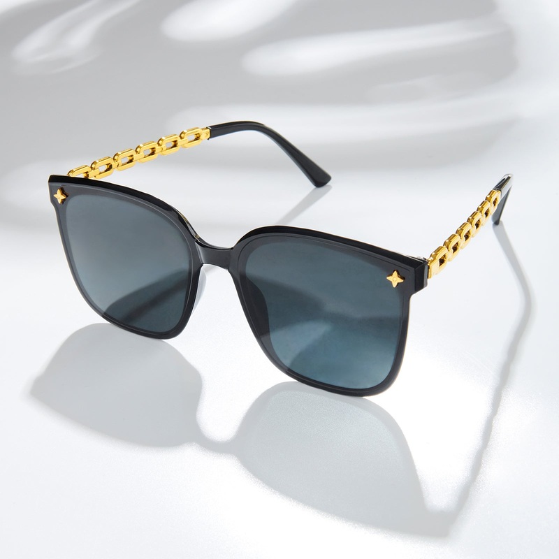 Deme Wayfarer Black and Gold Sunglasses