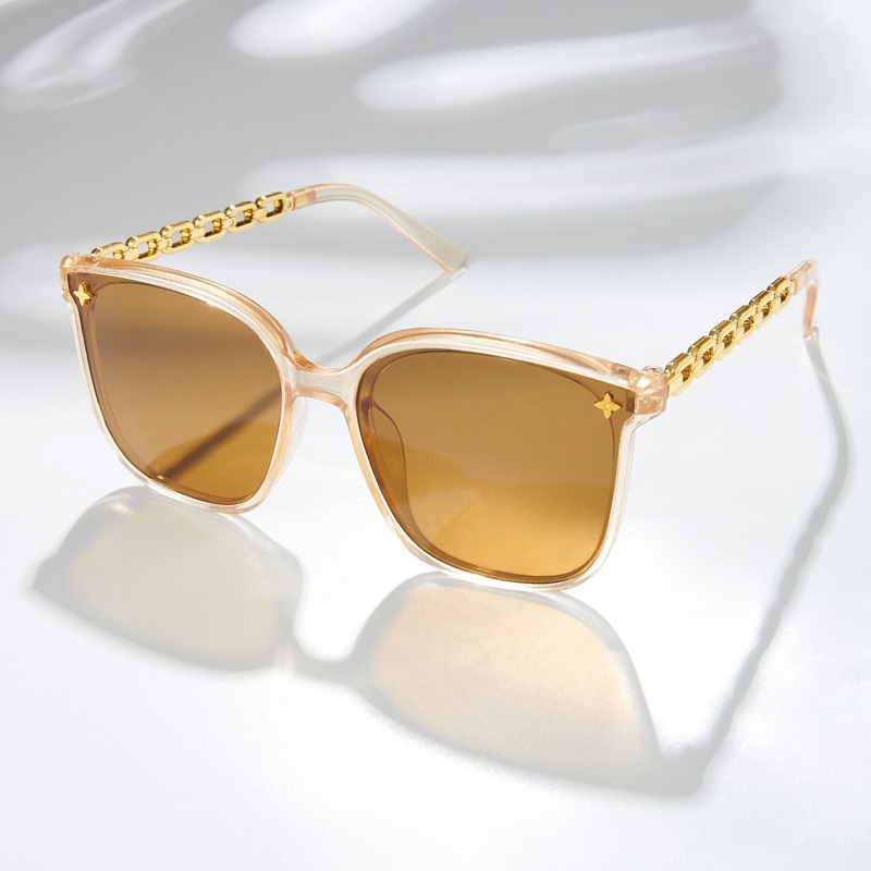 Deme Wayfarer Brown and Gold Sunglasses