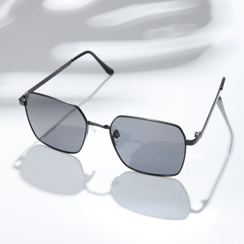 Enigma Square Black and Grey Lens and Ash Grey Rimmed Sunglasses