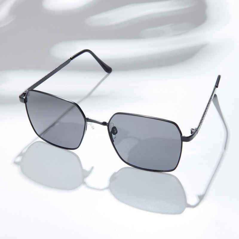Enigma Square Black and Grey Lens and Black Rimmed Sunglasses