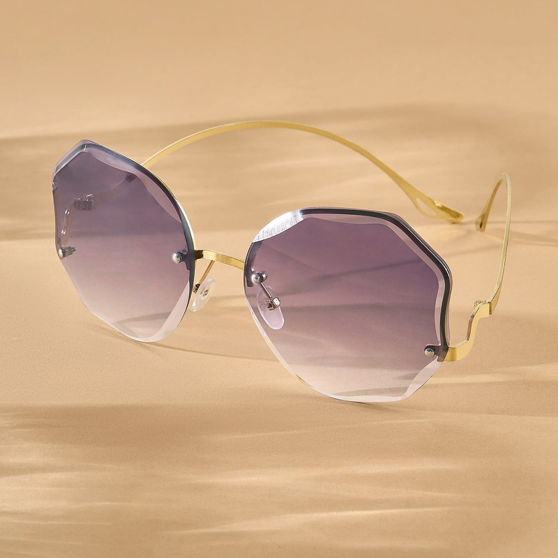 Fetucia Octagon Round Gradiant Purple Sunglasses