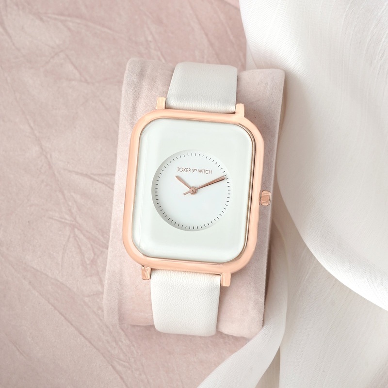 Utopia All White PU Strap Watch