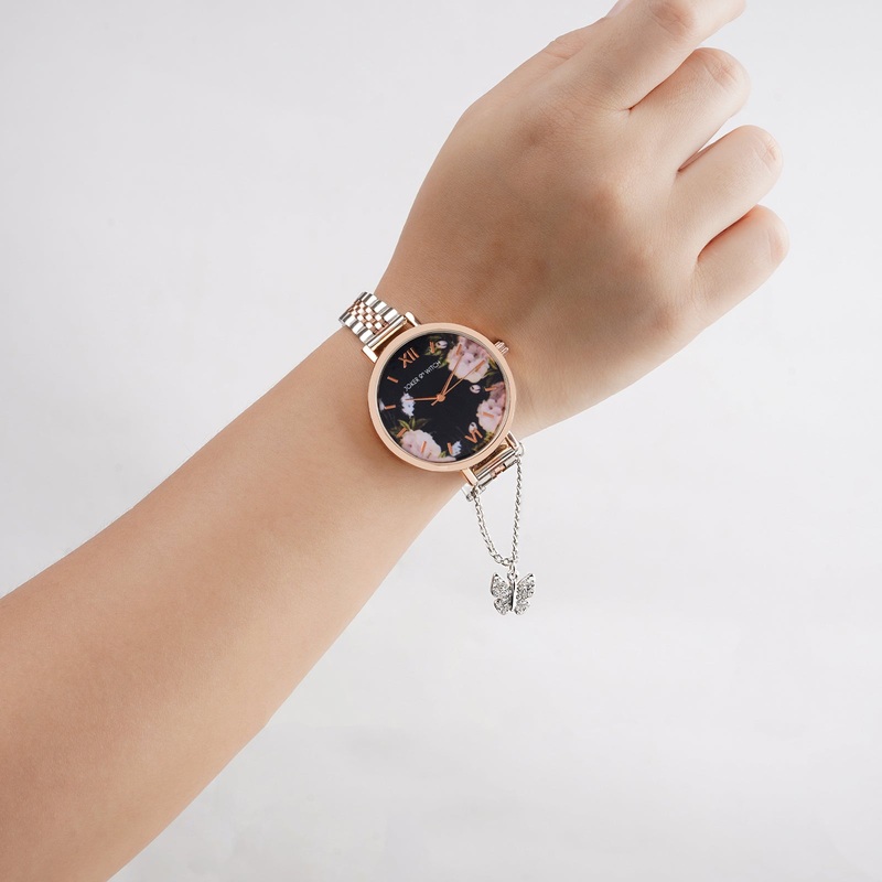Butterfly Floral Watch & Charm Set