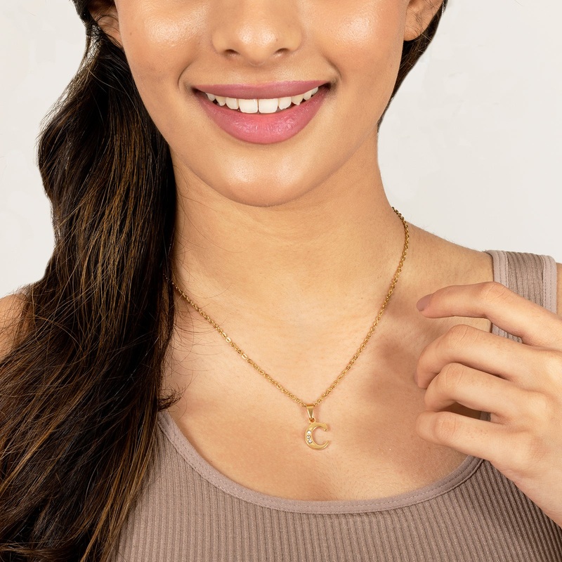 Bewitched C Initial Pendant Necklace