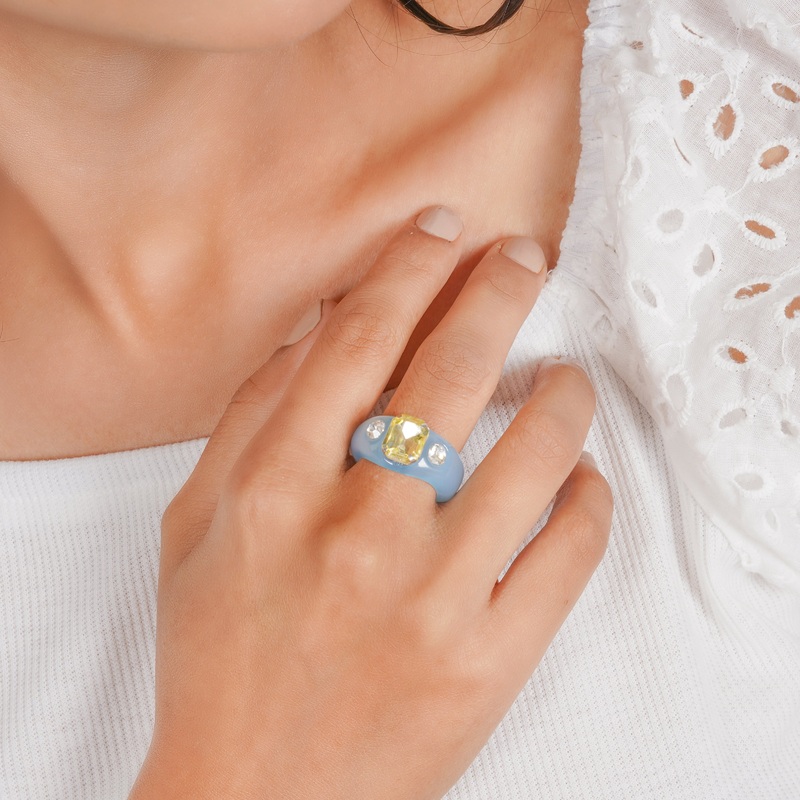 Bewitched Mel Rhinestone Light Blue Ring