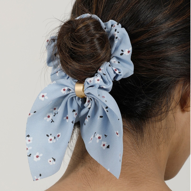 Bewitched Pretty Floral Light Blue Scrunchie