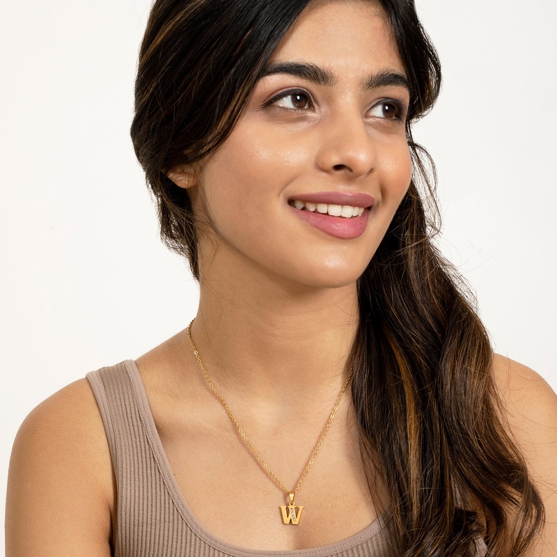 Bewitched W Initial Pendant Necklace