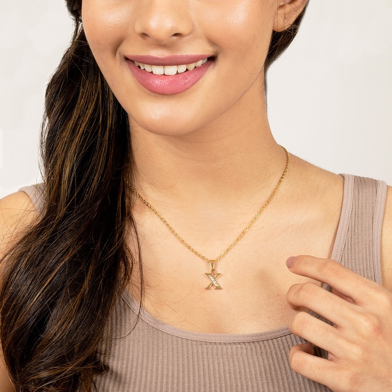 Bewitched X Initial Pendant Necklace