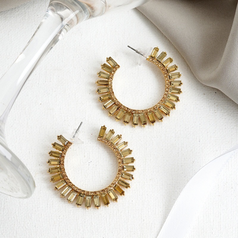 Dafina Yellow Spike Hoops