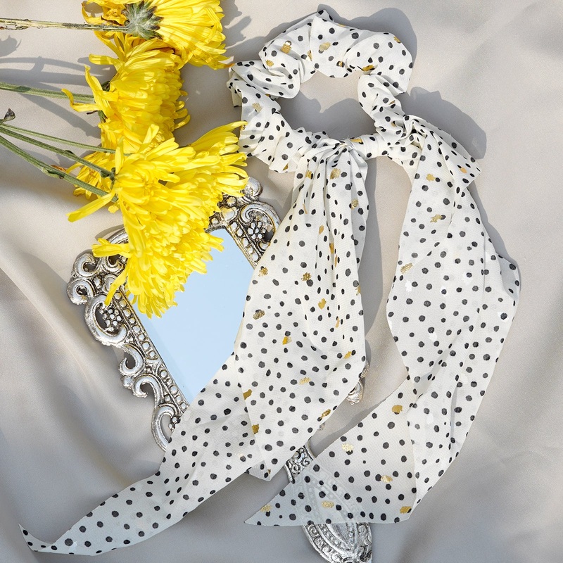 Lovingness White Scarf Style Scrunchie
