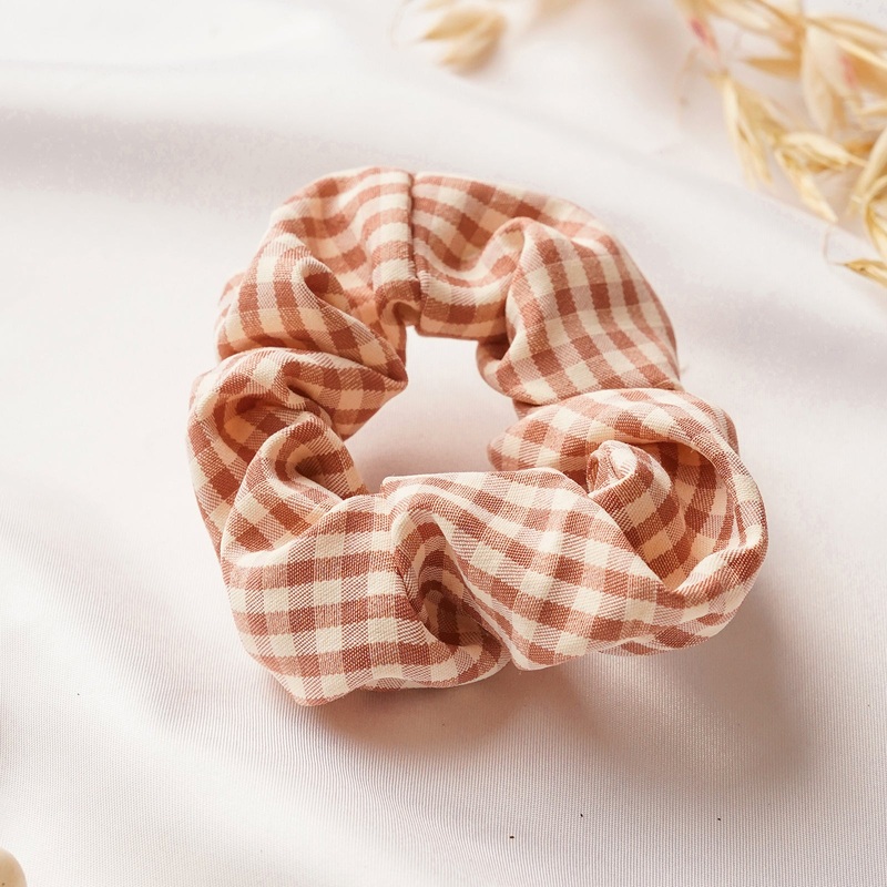 Bewitched Lavie Pink Plaid Scrunchie