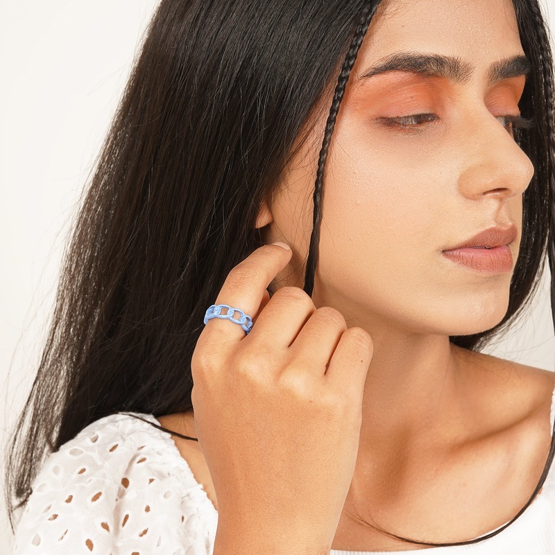 Bewitched Salsa Powder Blue Chainlink Ring