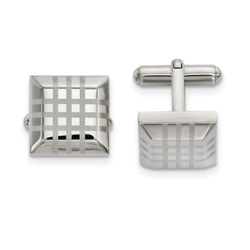 Stainless Steel Polishe Square Cufflinks