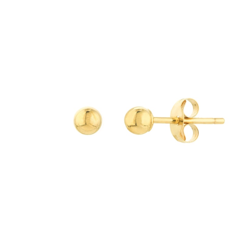 14k Gold Ball Stud Earrings