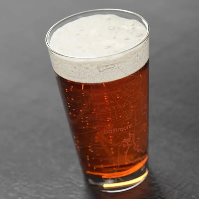 Well Told Baltimore Maryland Map Pint Glass