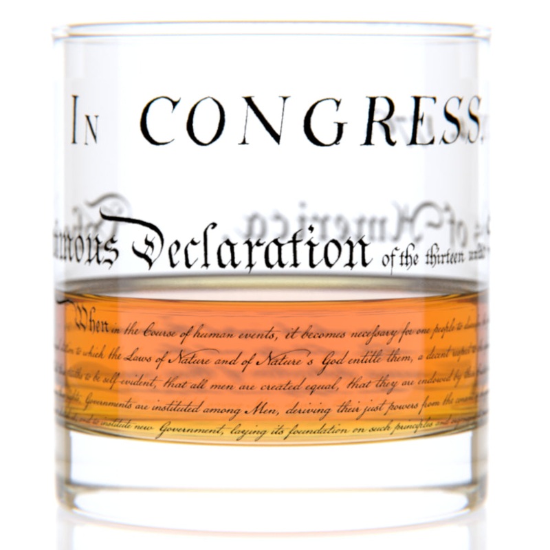 Well Told Declaration of Independence Rocks Whiskey Glass
