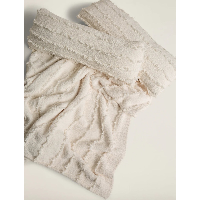 Barefoot Dreams CozyChic Placed Fringe Lumbar Pillow in Cream