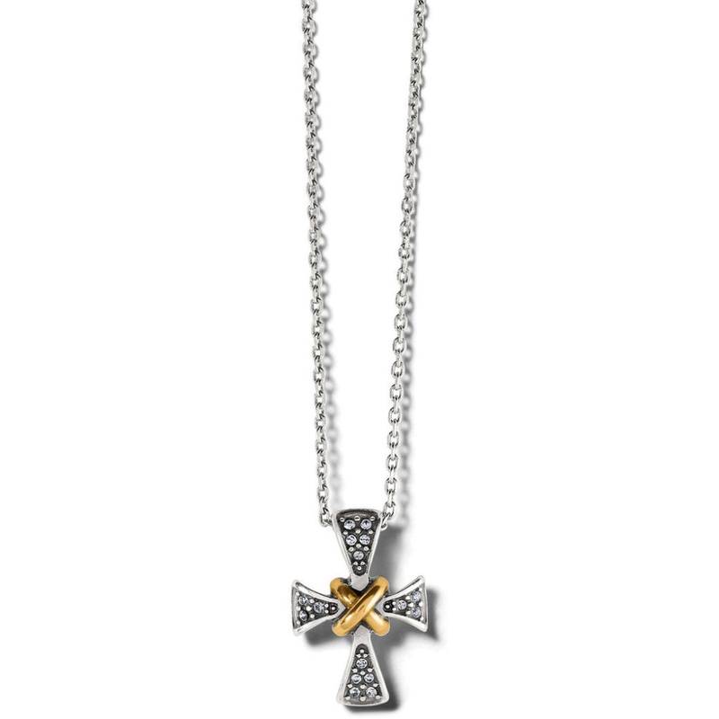 Brighton Meridian Two Tone Mini Cross Necklace