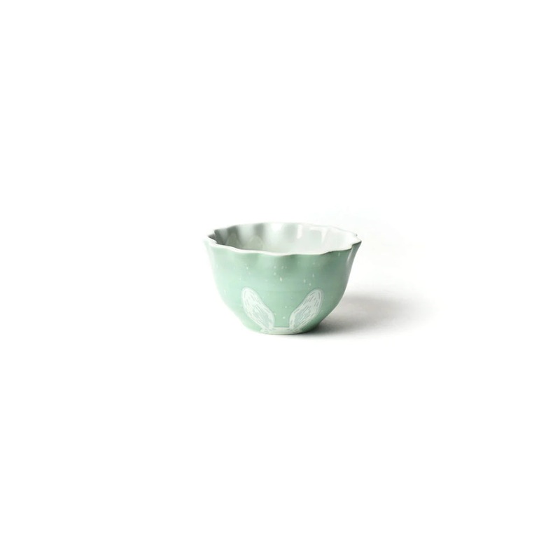 Coton Colors Sage Speckled Rabbit Ears Ruffle Appetizer Bowl *SALE*