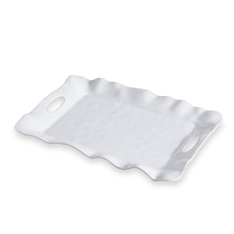 Beatriz Ball VIDA Havana White Rectangular Tray with Handles
