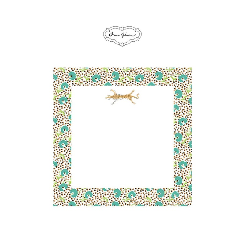 Dana Gibson Jaipur Leopard Notepad-Turquoise