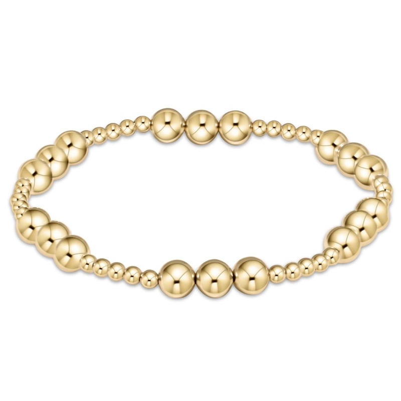enewton 6.25" Classic Joy Pattern Bead Bracelet - Gold 6mm *Retired*