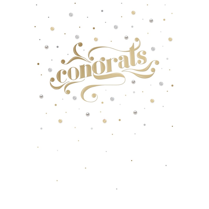 Typographical Congrats Burst Greeting Card