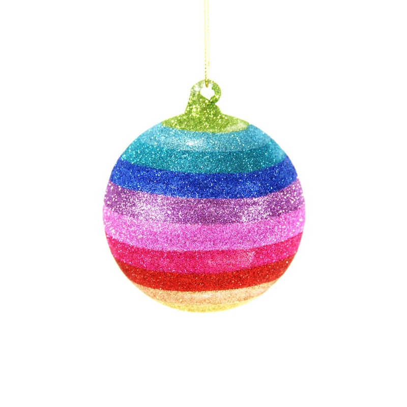 Cody Foster & Co Glitter Rainbow Ball Ornament-Large