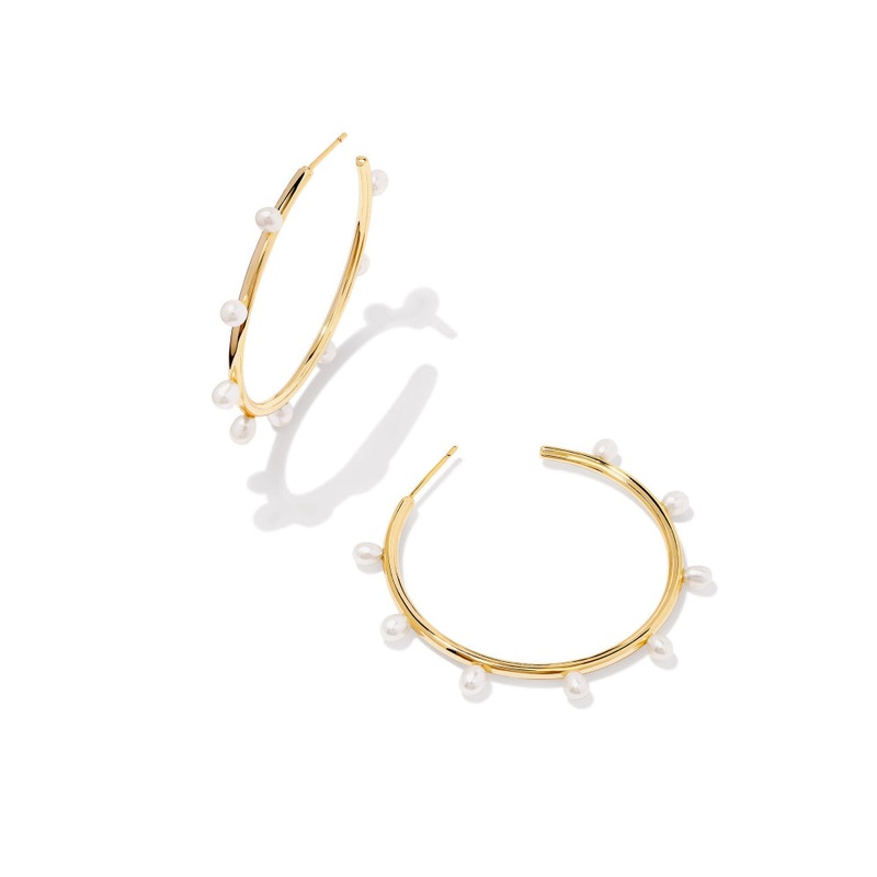 Kendra Scott Leighton Pearl Hoop Earrings