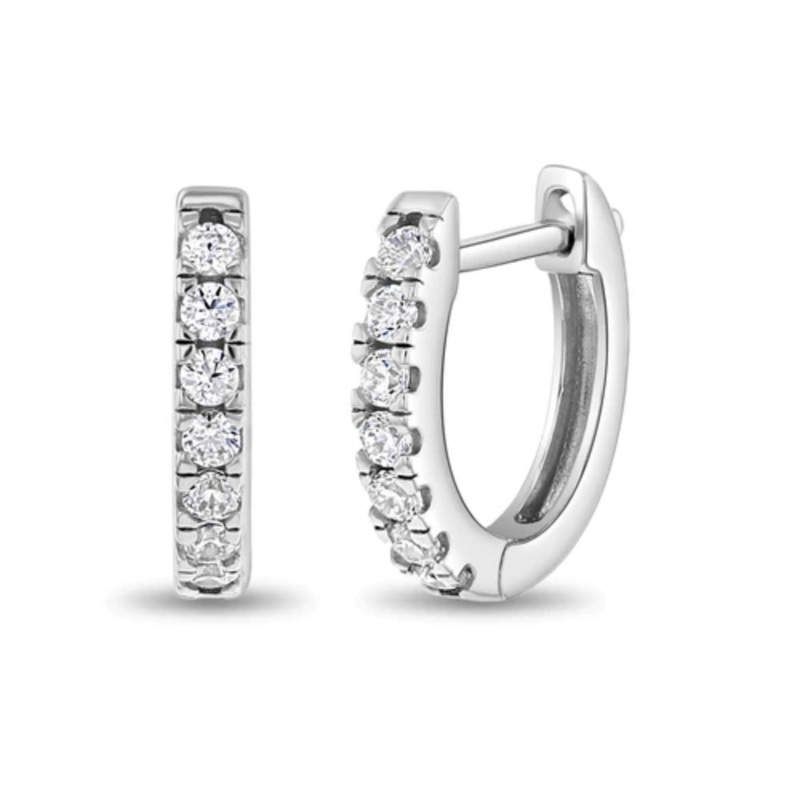 Children's Small Multi Clear CZ Huggie Earrings