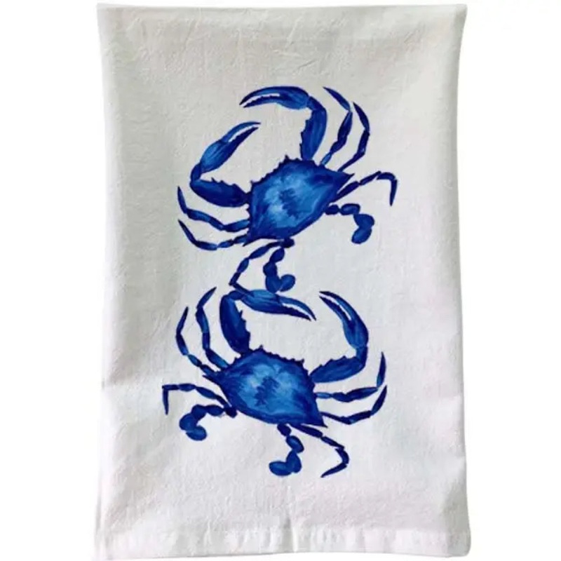 2 Blue Crabs Flour Sack Towel