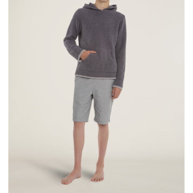 Barefoot Dreams CozyChic Youth Pullover Hoodie- Ash