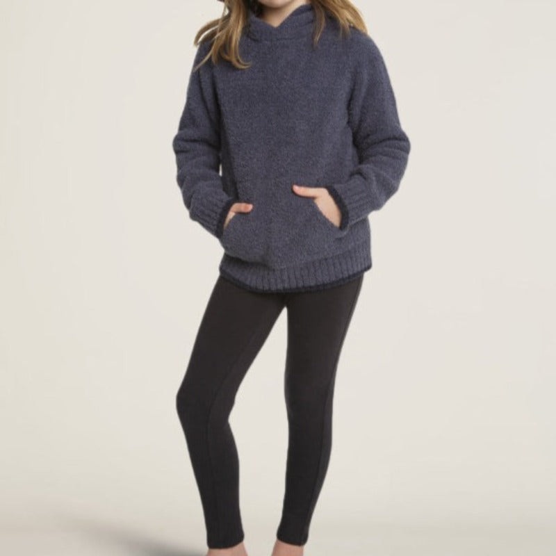 Barefoot Dreams CozyChic Youth Pullover Hoodie- Pacific Blue
