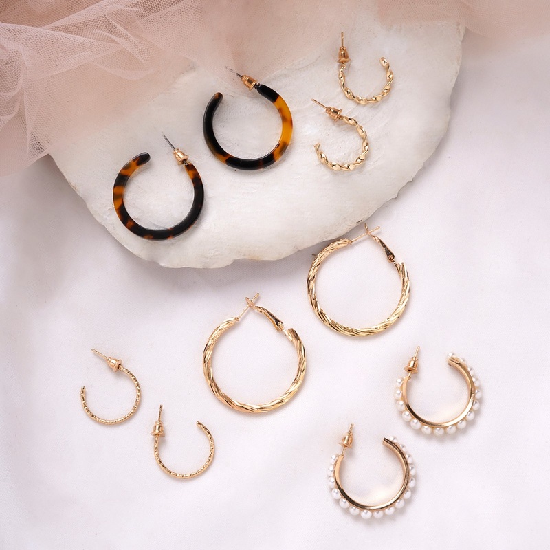 Bewitched Queen Bee Set of 5 Gold Hoop Earrings