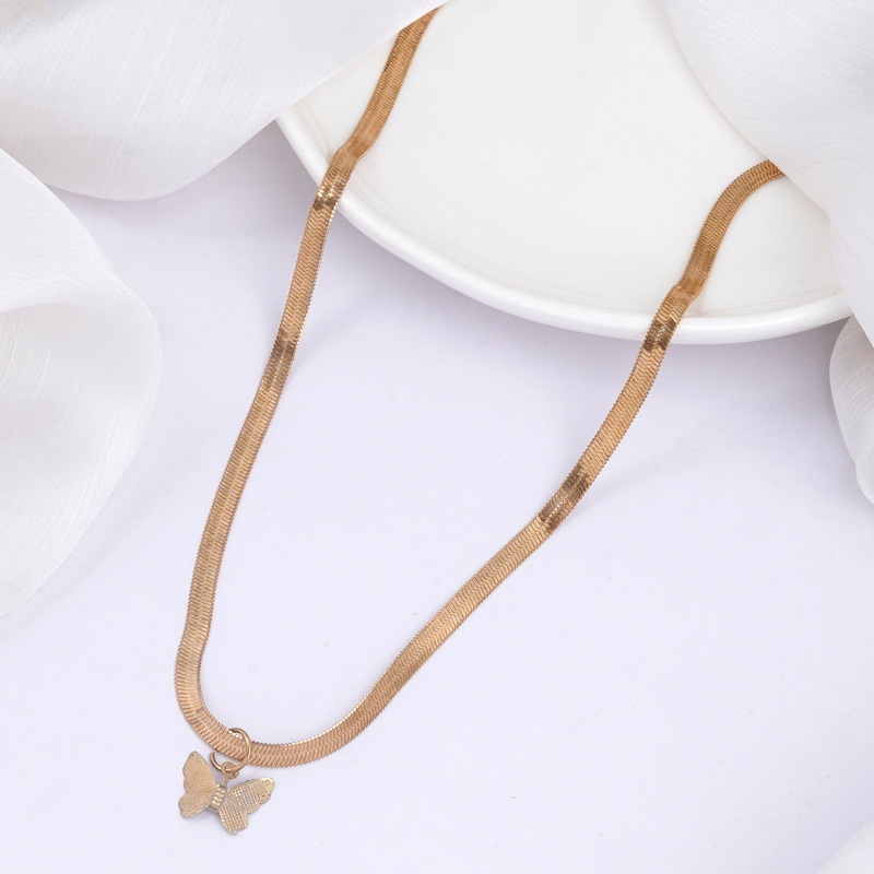 Bewitched Veronica Sleek Gold Chain Butterfly Charm Necklace