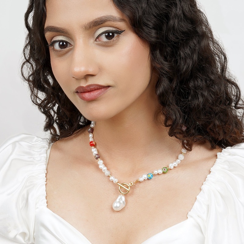 Multicolour Polished Pearl Necklace