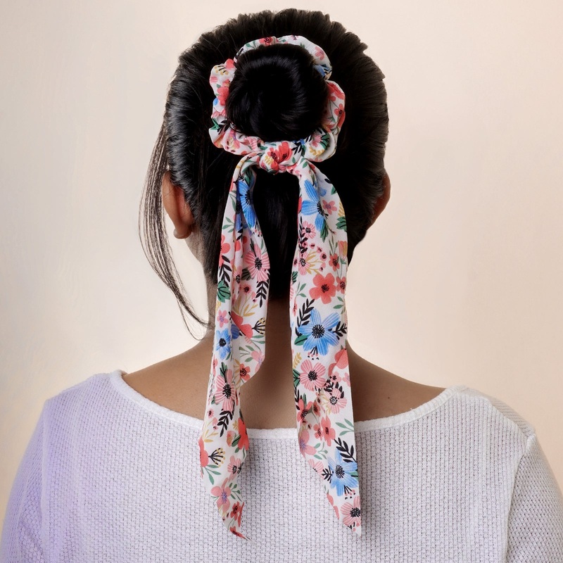 Shilon Floral Scarf Scrunchie