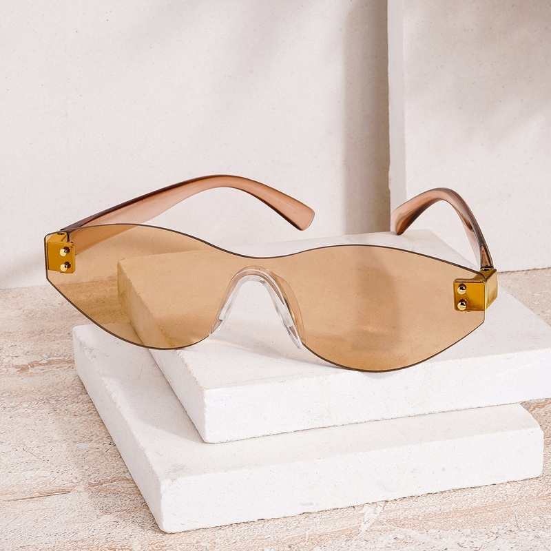 Carnellian Rimless Brown Tinted Sunglasses