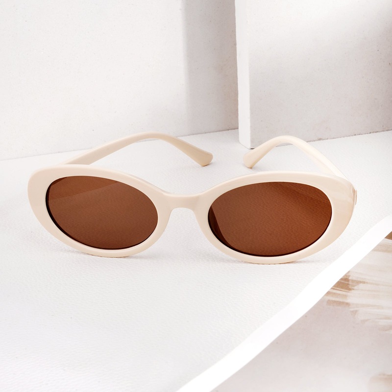 Kyoko Oval Beige Sunglasses