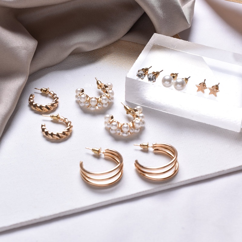 Tasha Tassle Hoop Stud Combo Earring Set