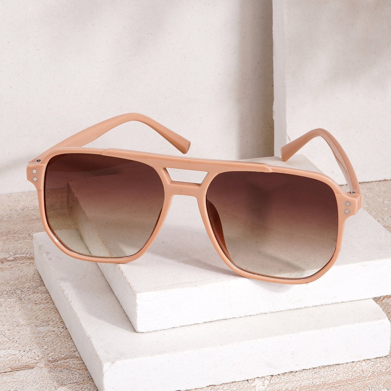 Urbana Beige & Brown Rectangular Aviators