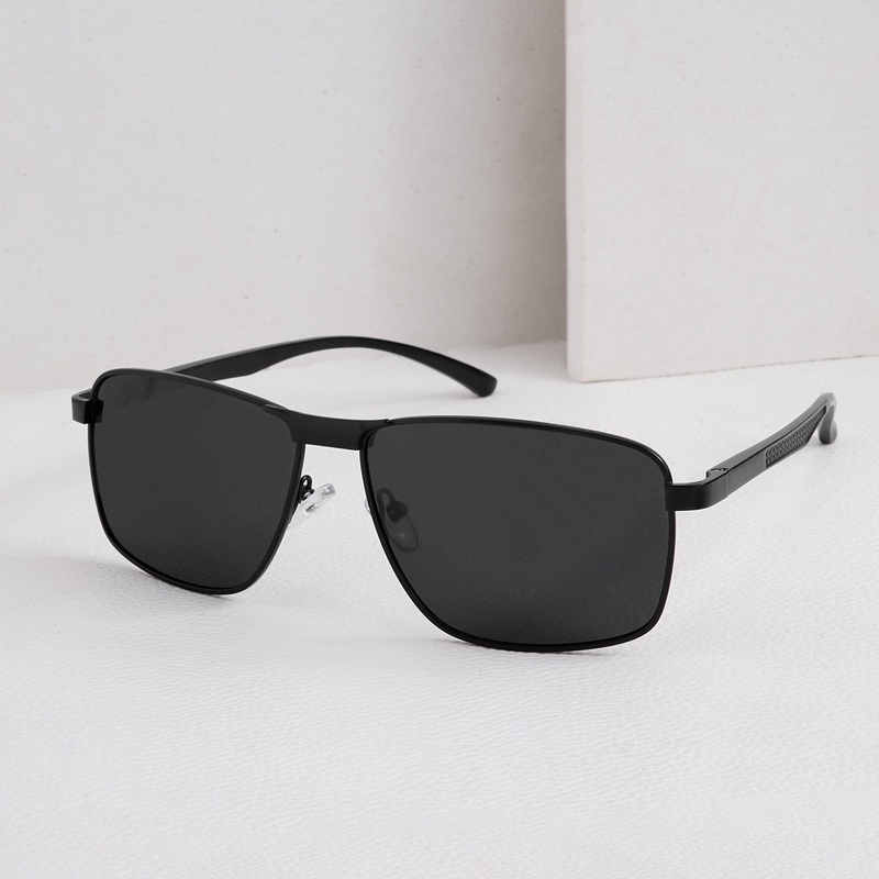 Valerio Rectangular Shield Black Sunglasses