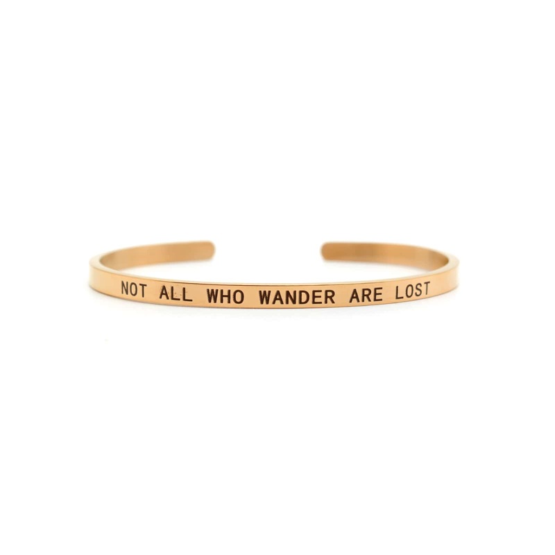 Not All Who Wander Are Lost Rose Gold Mantra Band
